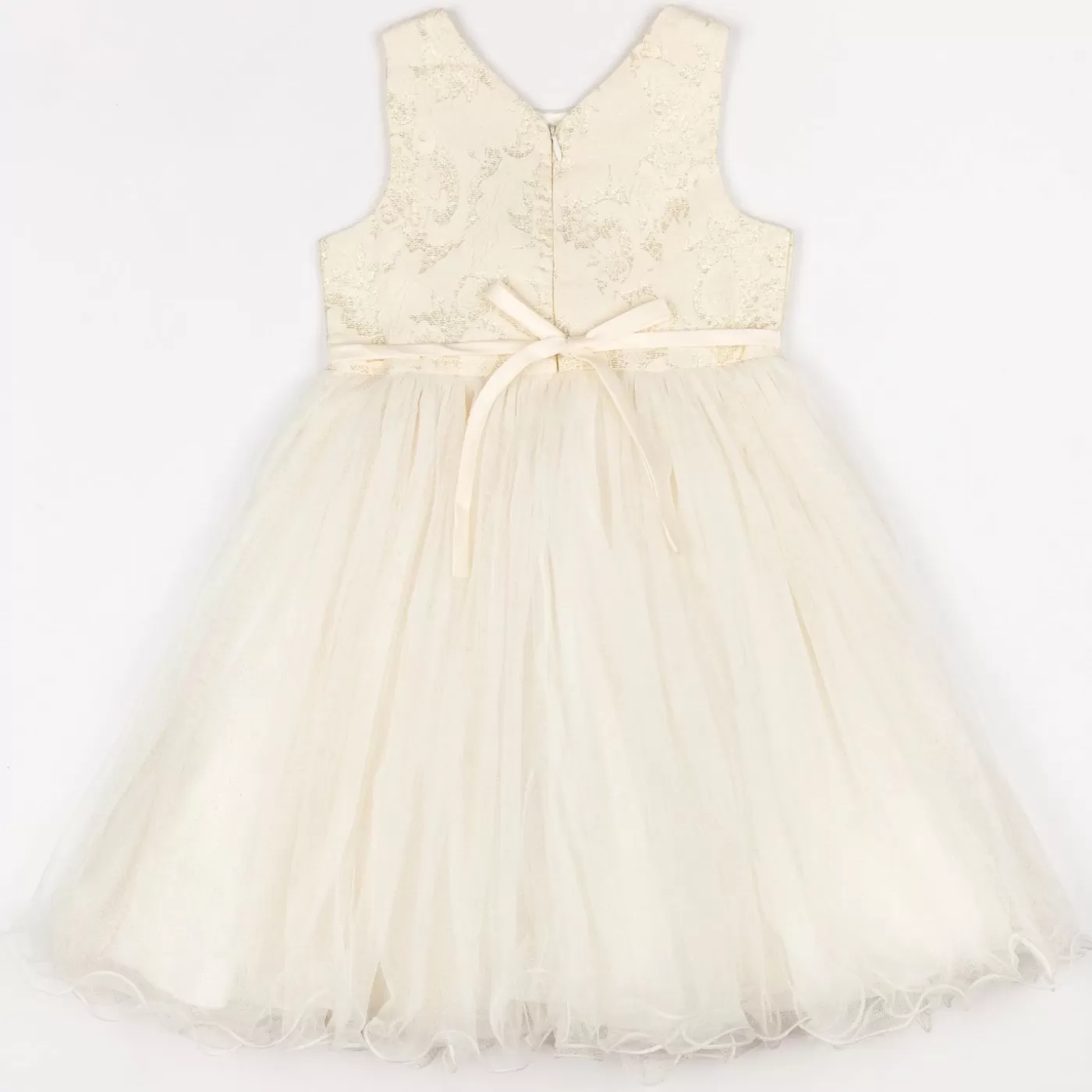 Ollies Place Girl Gold Jacquard Formal Dress< New Born | 0-3M