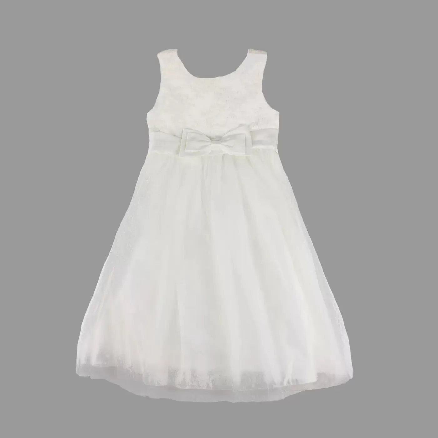 Ollies Place Girl Ivory Occasion Formal Dress With Bow 6-12< Dresses | Party & Formal