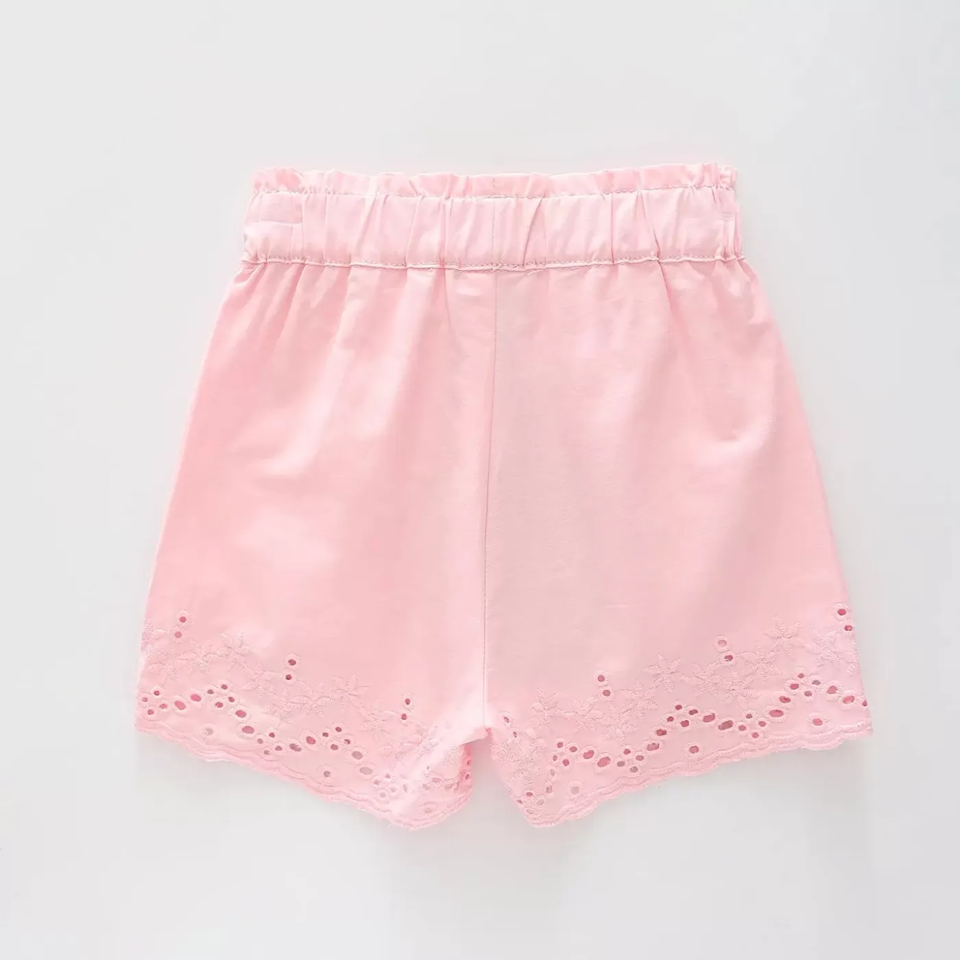 Ollies Place Girl's Baby Pink Shorts With Embroidered Lace Legs< Shorts & Skirts | 3-6M