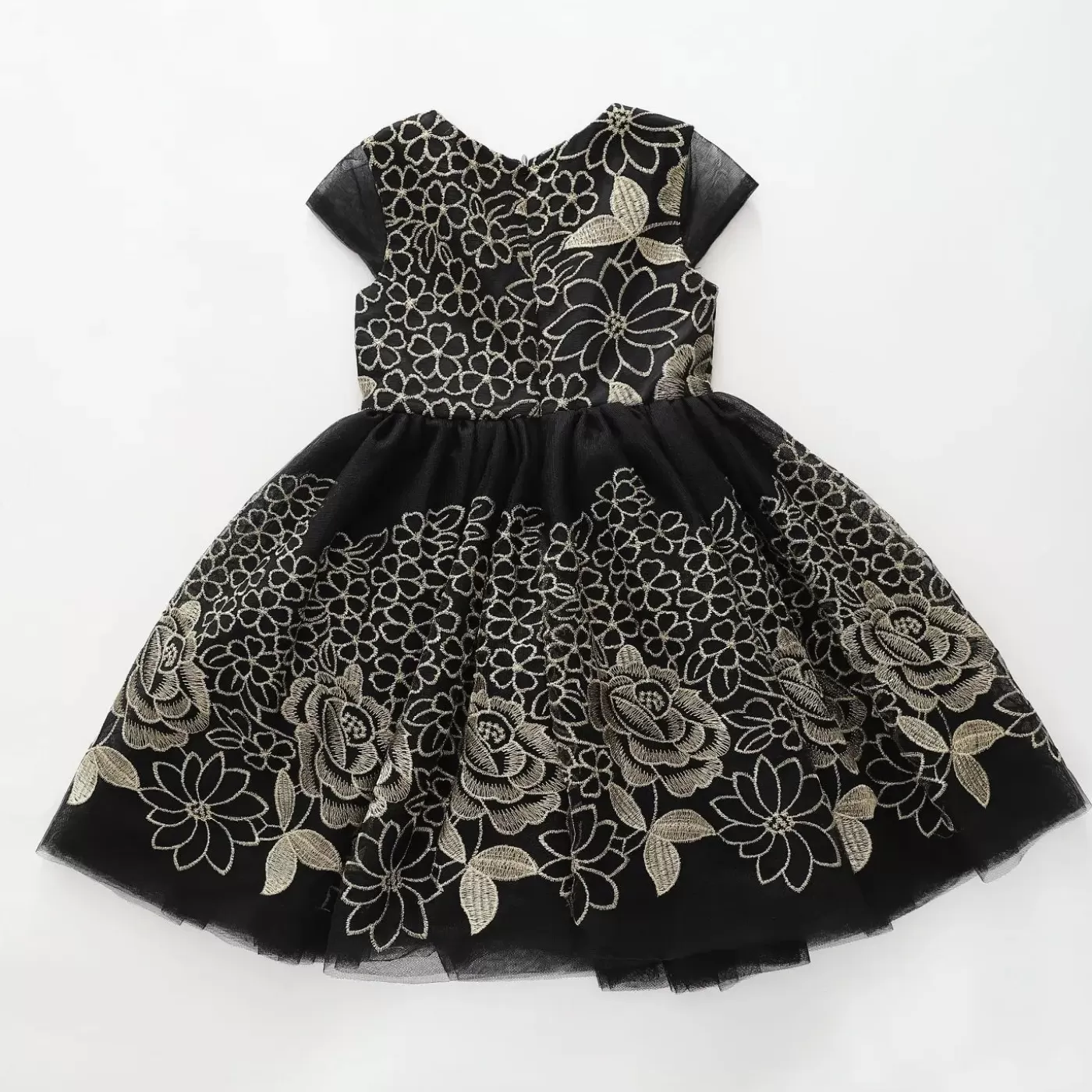 Ollies Place Girls Black and Gold Lace Formal Dress< Party & Formal | Party & Formal