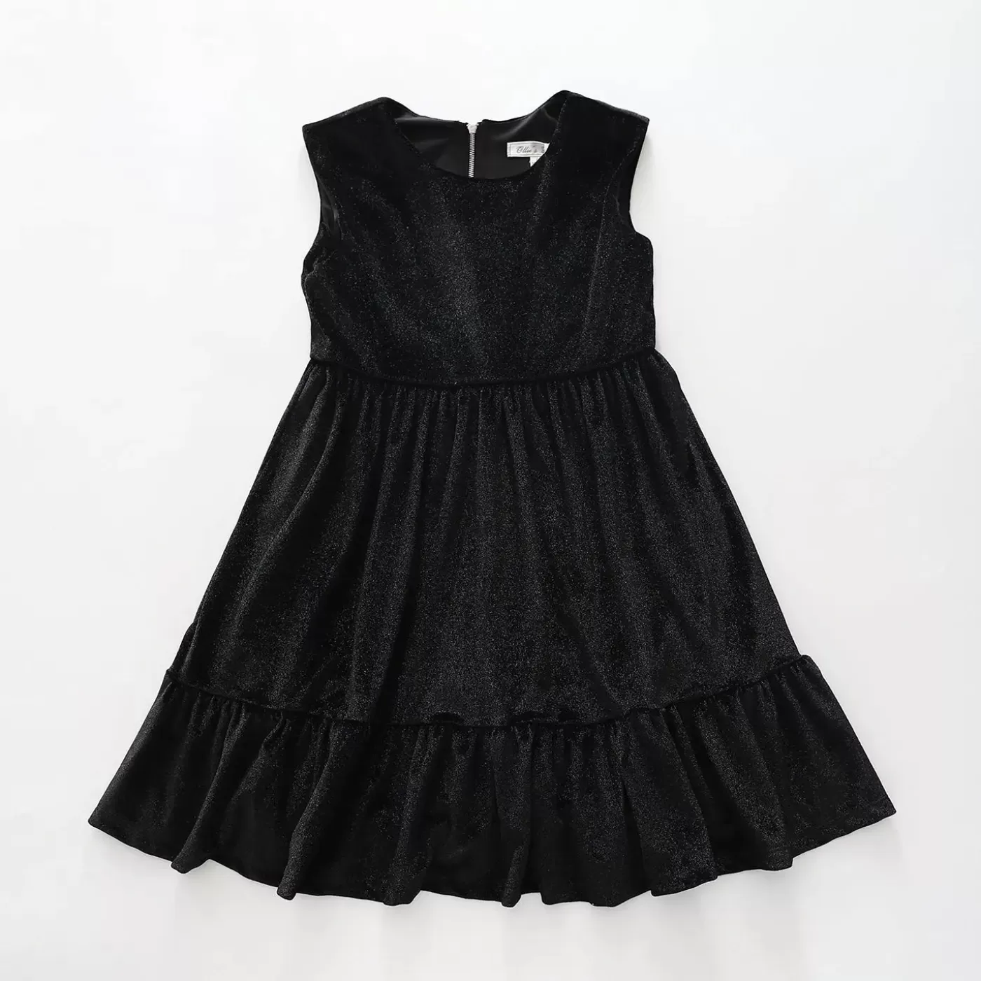 Ollies Place Girls Black Velvet Party Dress< 9 Year