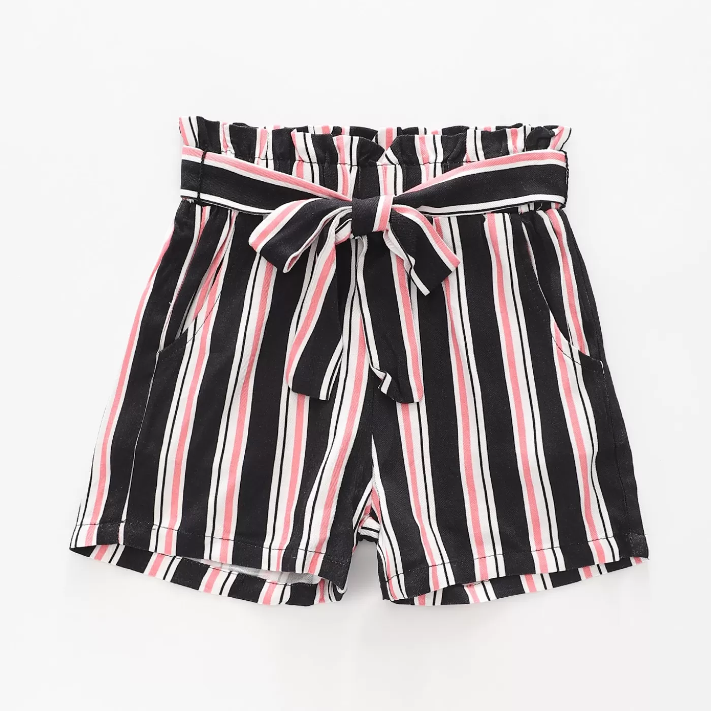 Ollies Place Girl's Blue and Pink Striped Shorts< Shorts & Skirts