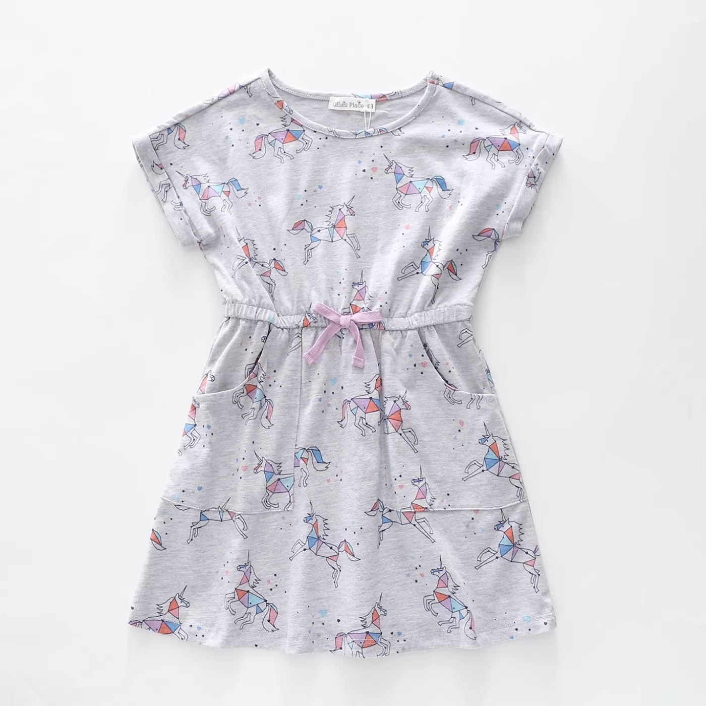 Ollies Place Girls Cotton Unicorn Dress< Dresses