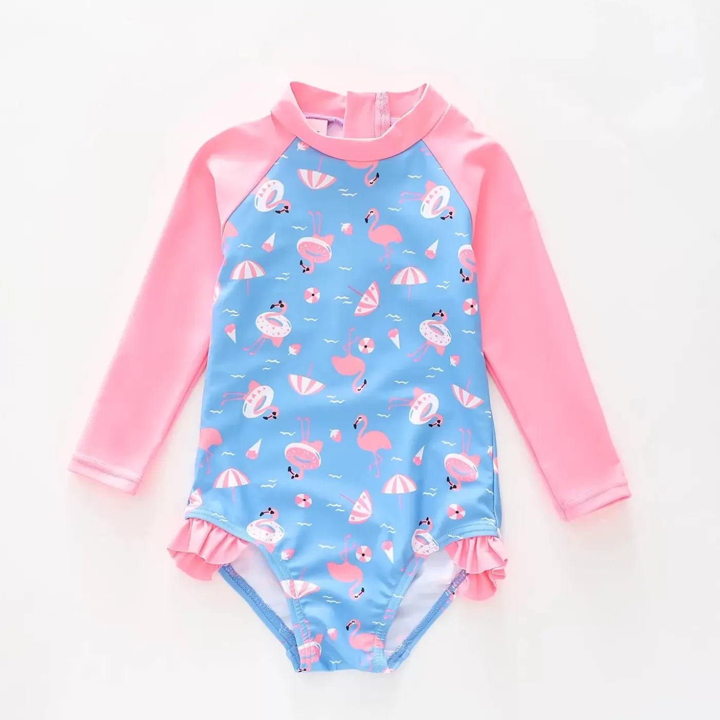 Ollies Place Girls Flamingo Fun Paddle Suit< Swimwear