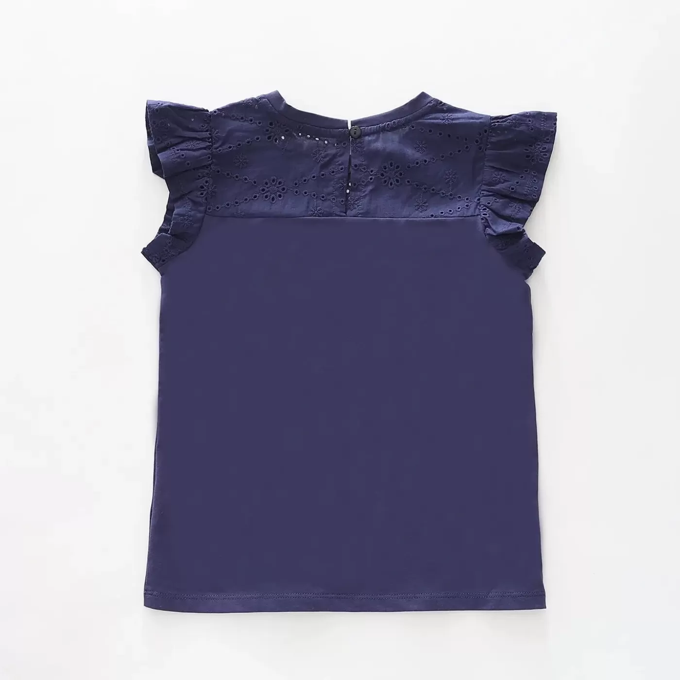 Ollies Place Girls Navy Blue Broderie Top< T-Shirts & Tops | 12 Year