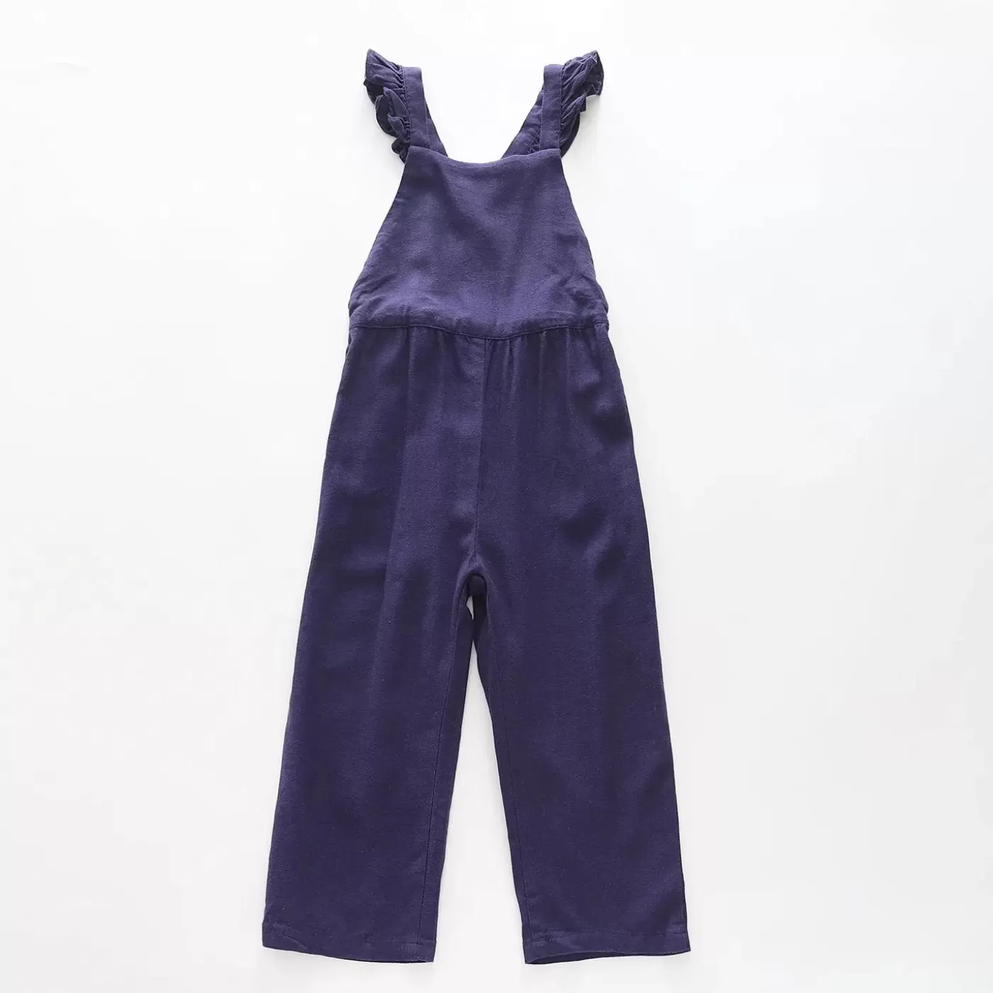 Ollies Place Girl's Navy Blue Linen Overall Jumpsuit< Overalls & Jumpsuits