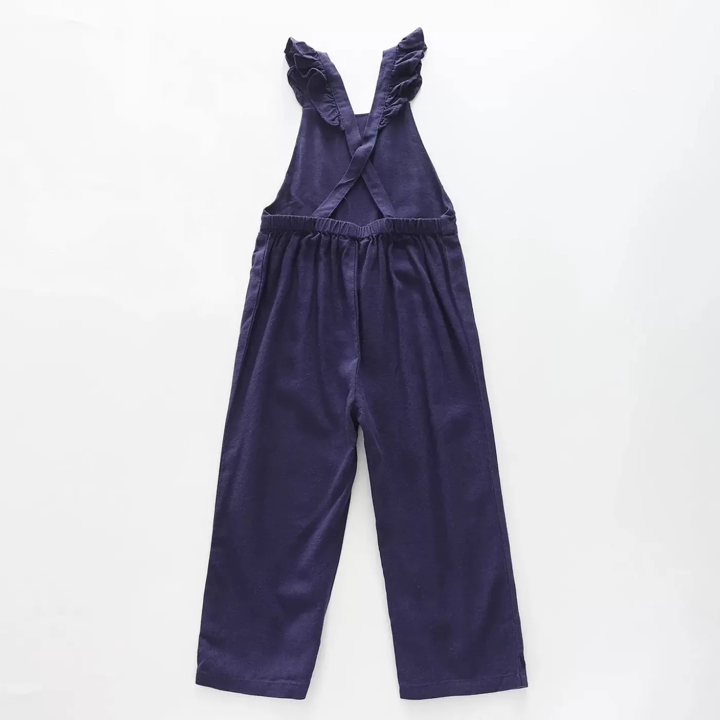 Ollies Place Girl's Navy Blue Linen Overall Jumpsuit< Overalls & Jumpsuits