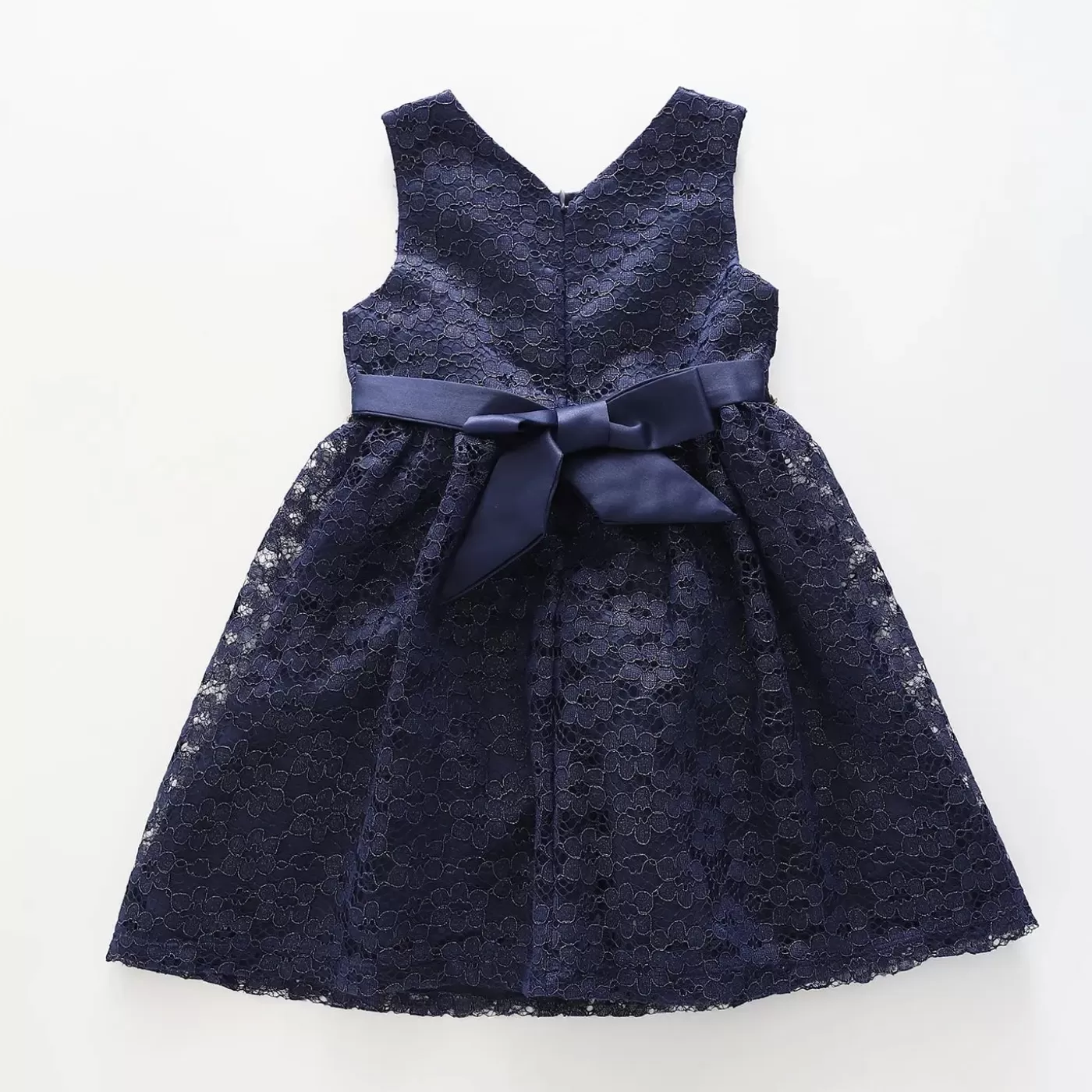 Ollies Place Girls' Navy Lace Dress< 9 Year