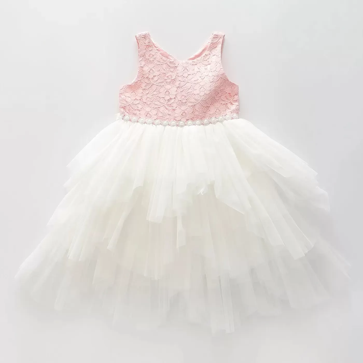 Ollies Place Girls' Pink Lace Tutu Dress< 9 Year