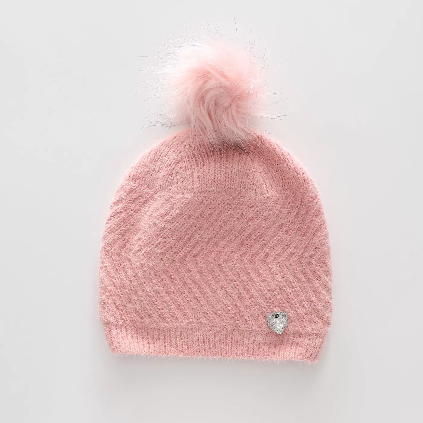 Ollies Place Girls' Pink True Knit Beanie with Pompom< Hats & Beanies