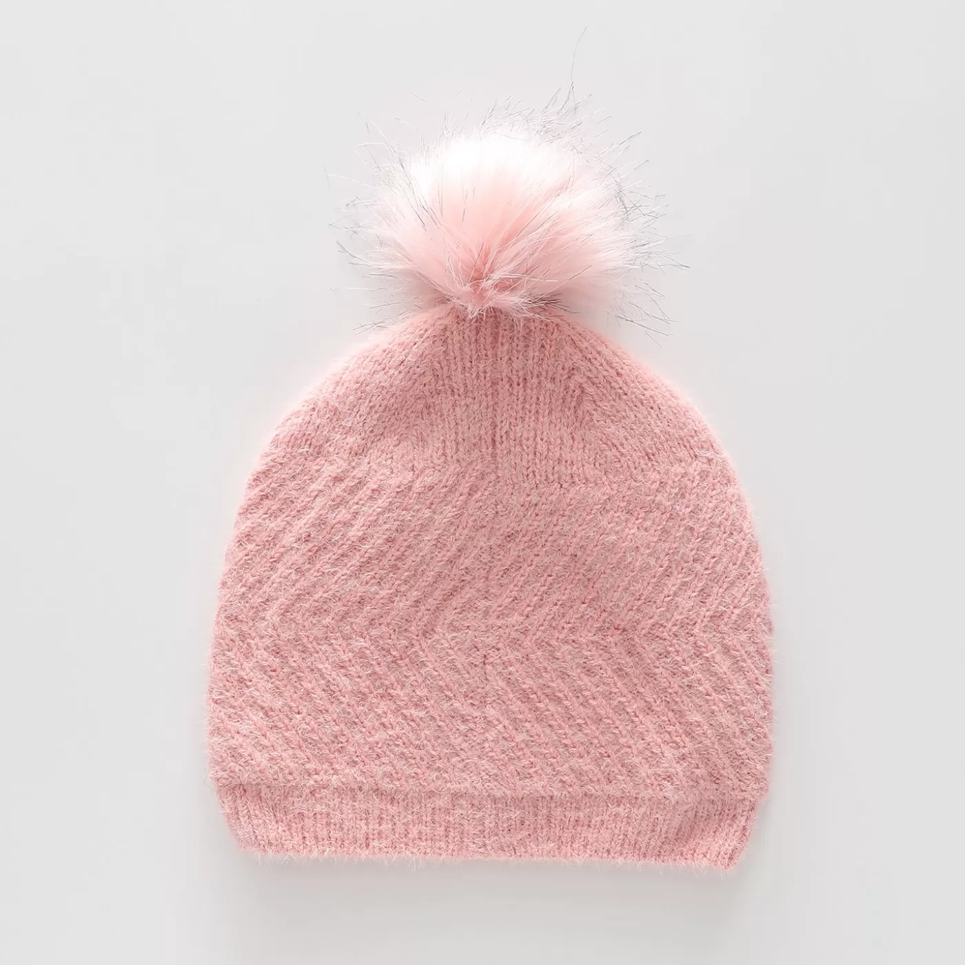 Ollies Place Girls' Pink True Knit Beanie with Pompom< Hats & Beanies