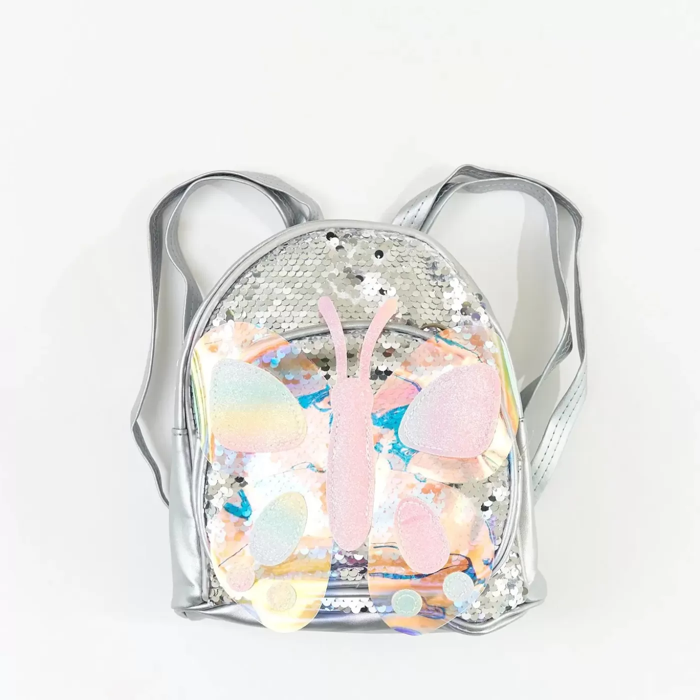 Ollies Place Girls Sequin Butterfly Backpack Silver< Bags & Backpacks