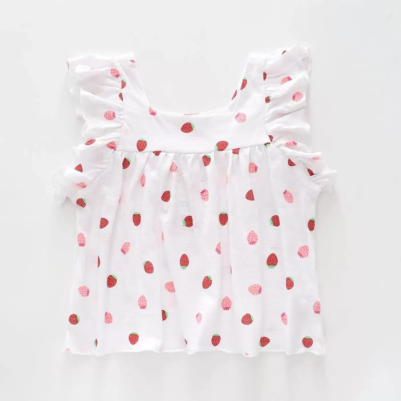 Ollies Place Girl's Strawberry Pink and White T-Shirt< T-Shirts & Tops