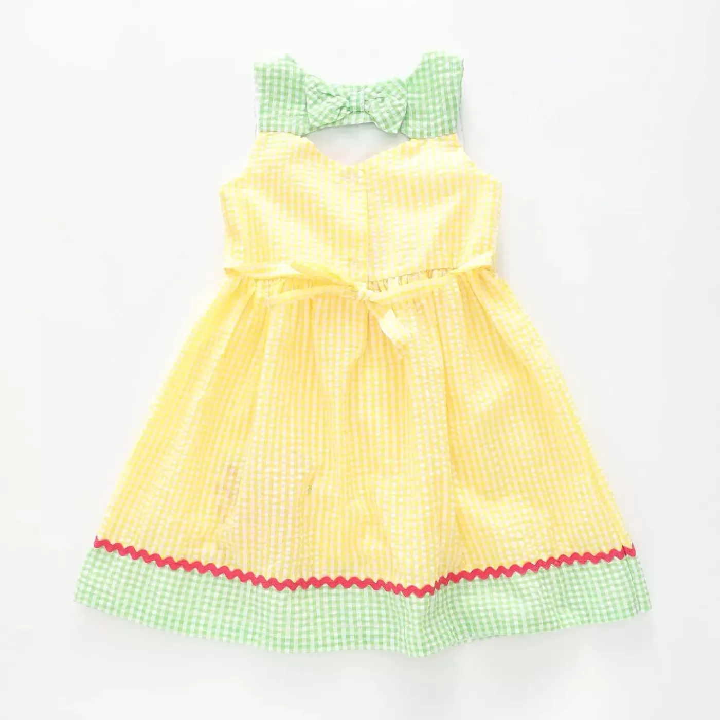 Ollies Place Girl's Yellow and Green Flamingo Dress< Dresses