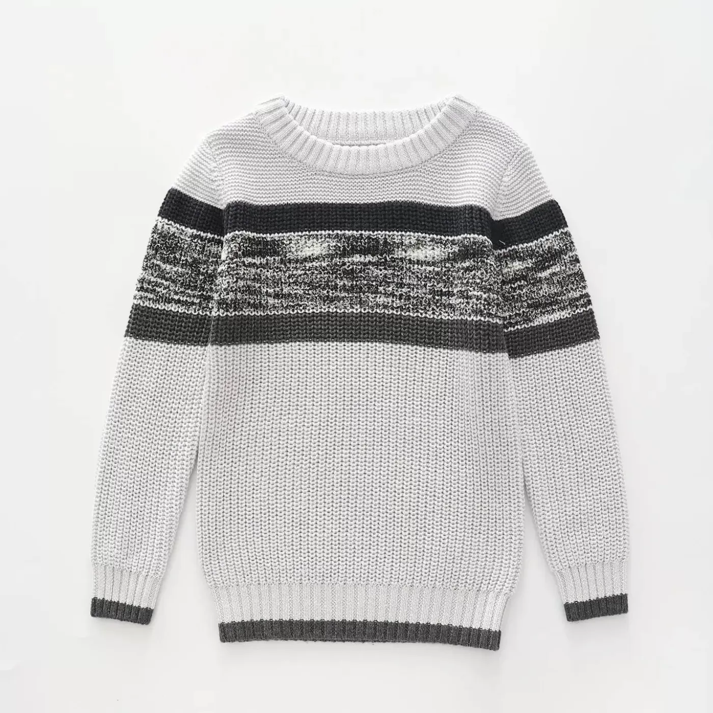 Ollies Place Grey Waffle Knit, Older Boys Jumper<BOY Knitwear & Jumpers | Sweaters & Hoodies