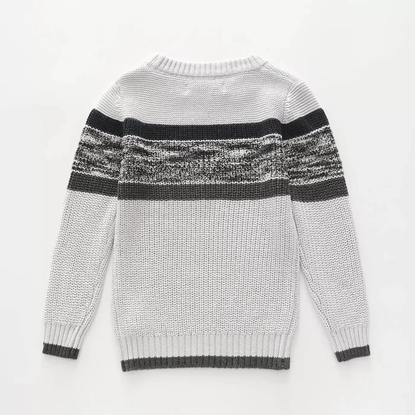 Ollies Place Grey Waffle Knit, Older Boys Jumper<BOY Knitwear & Jumpers | Sweaters & Hoodies