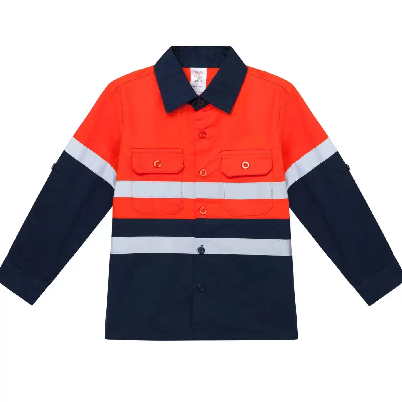 Ollies Place Hi Vis Tradie Work Shirt - Orange<BOY Jackets & Outerwear | 1 Year