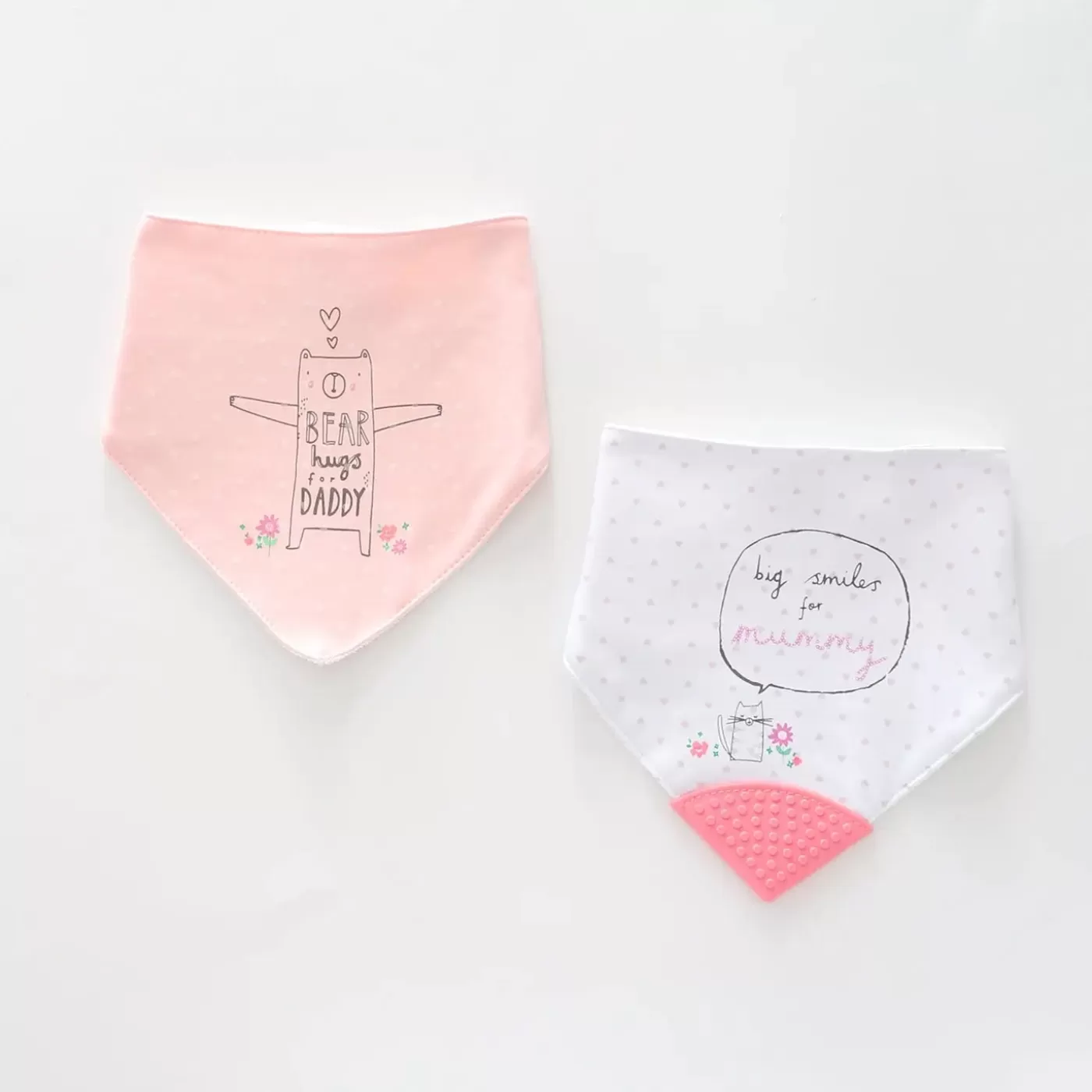 Ollies Place Hugs and Smiles 2pc Bandana Bib Set< All Accessories | Accessories