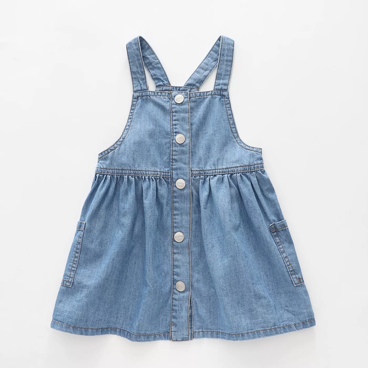 Ollies Place Infant Girls, Denim Pinafore Dress< Dresses