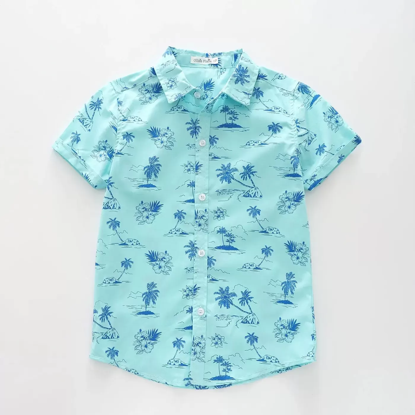 Ollies Place Island Print Collared Shirt<BOY Shirts