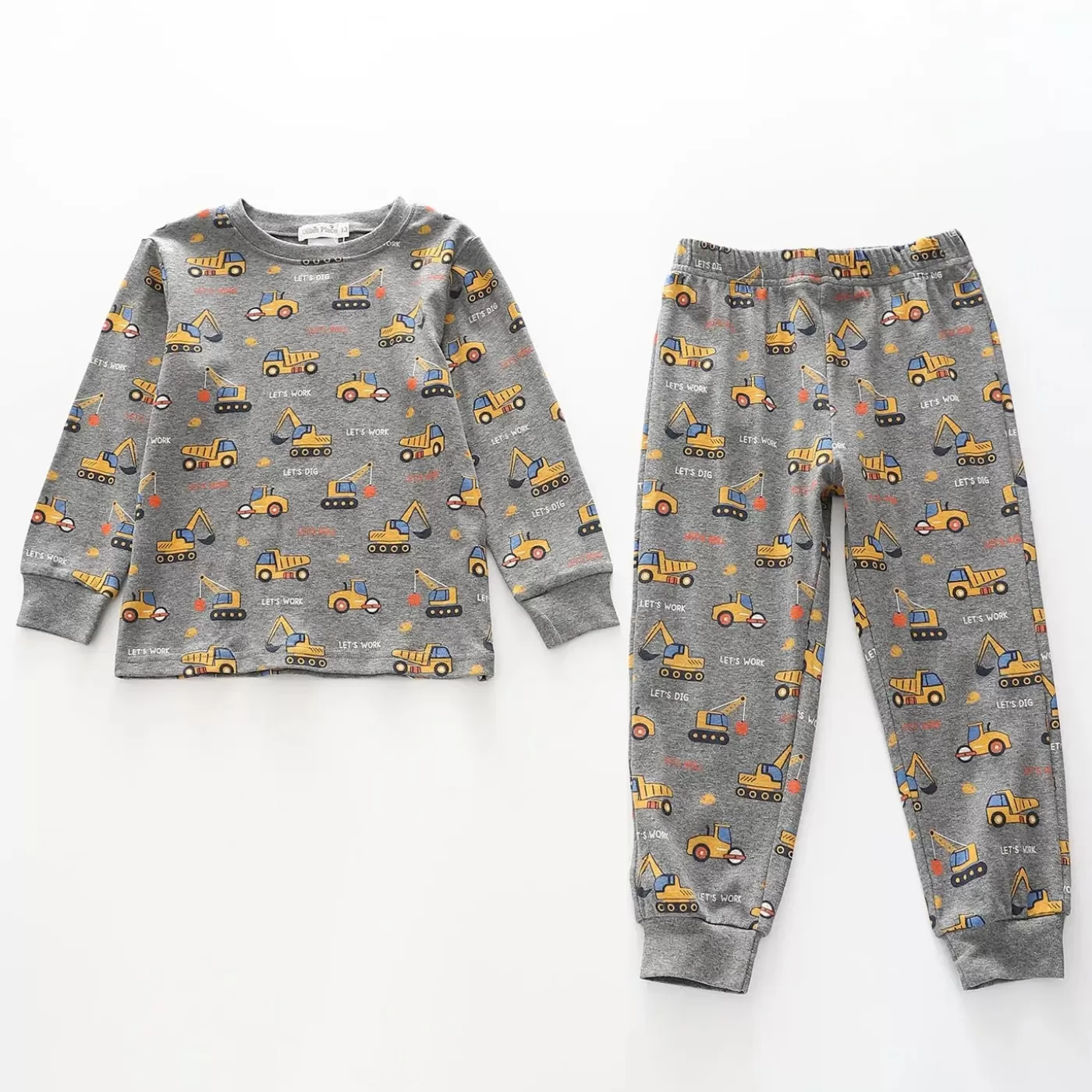 Ollies Place Junior Boys Construction Print PJ Set<BOY Sleepwear | 1 Year