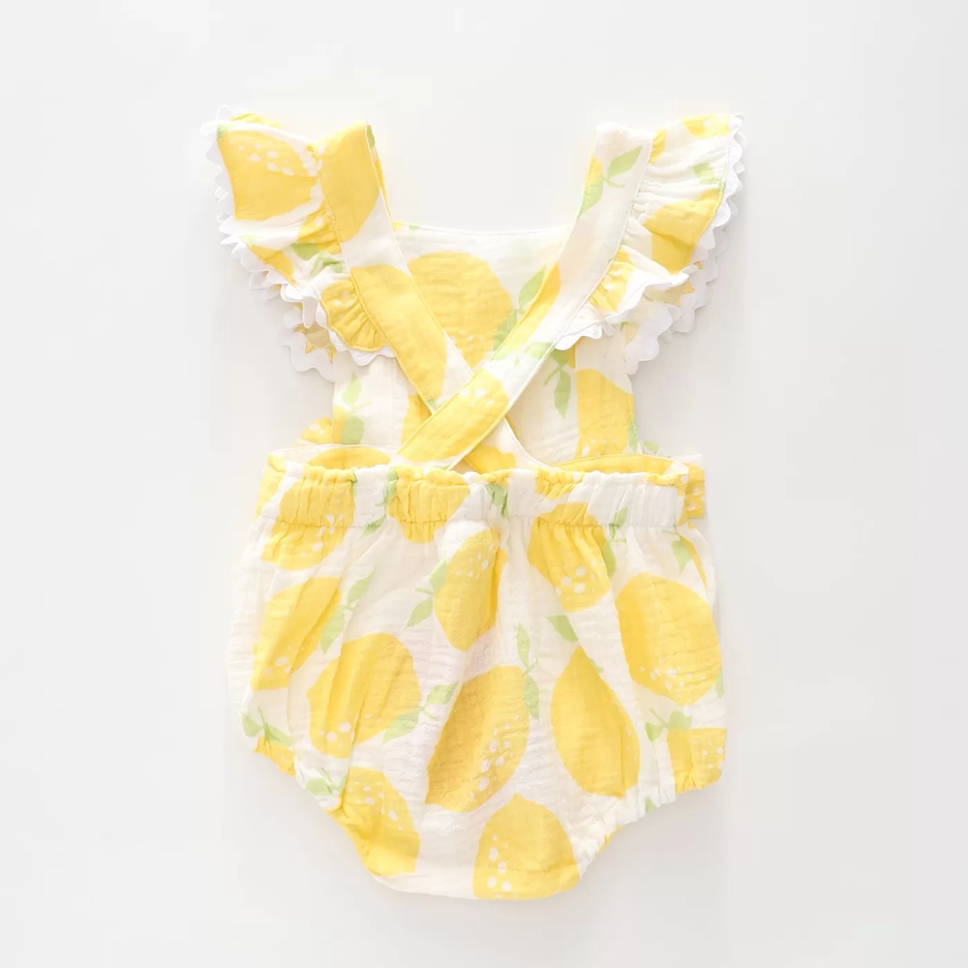 Ollies Place Lemon Cheesecloth Sunsuit< Overalls & Sets