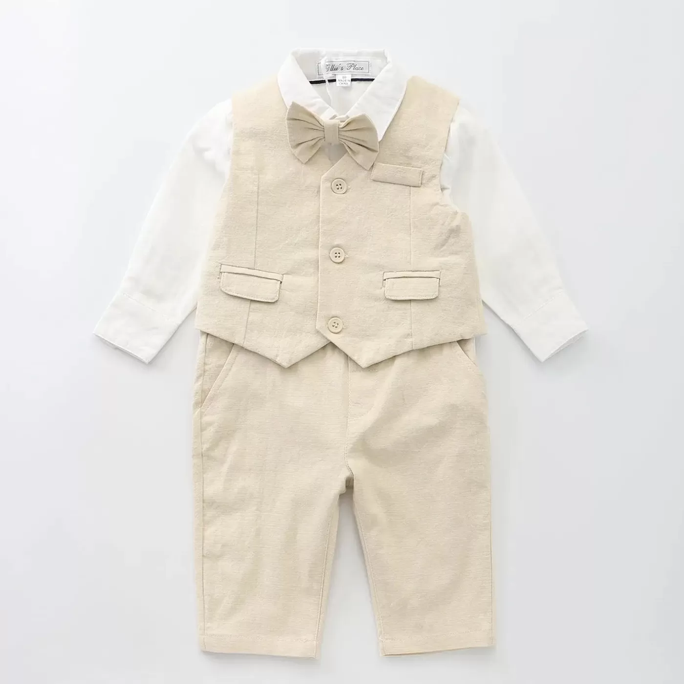 Ollies Place LINEN SUIT 4P 4X0-0 SAND<BOY Jackets & Outerwear