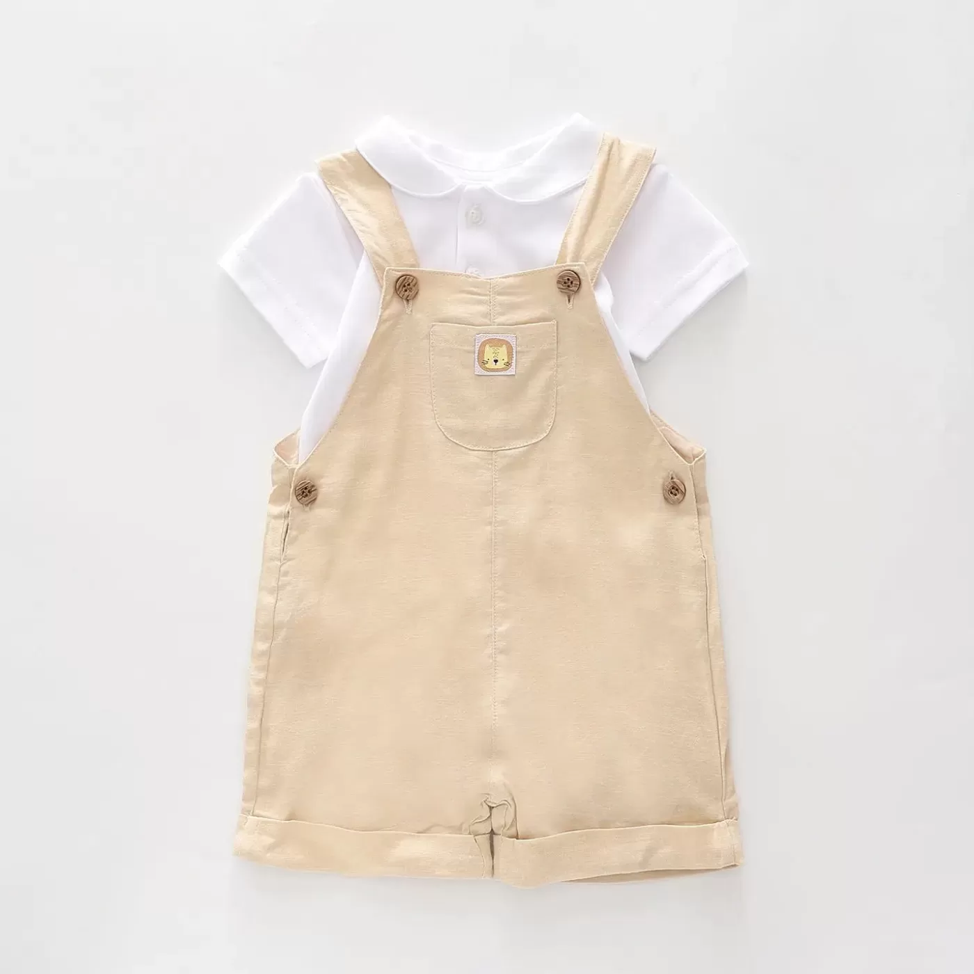 Ollies Place Lion & Cheetah Shortalls Set<BOY Overalls & Sets