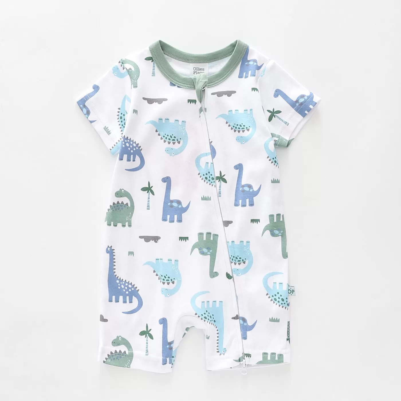 Ollies Place Little Dino Zip Romper<BOY Rompers