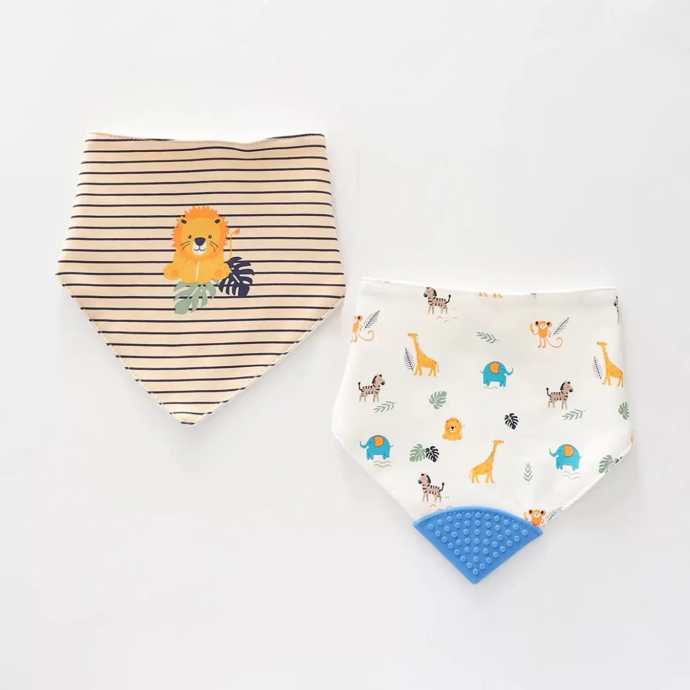 Ollies Place Little Lions 2pc Bandana Bib Set< Accessories