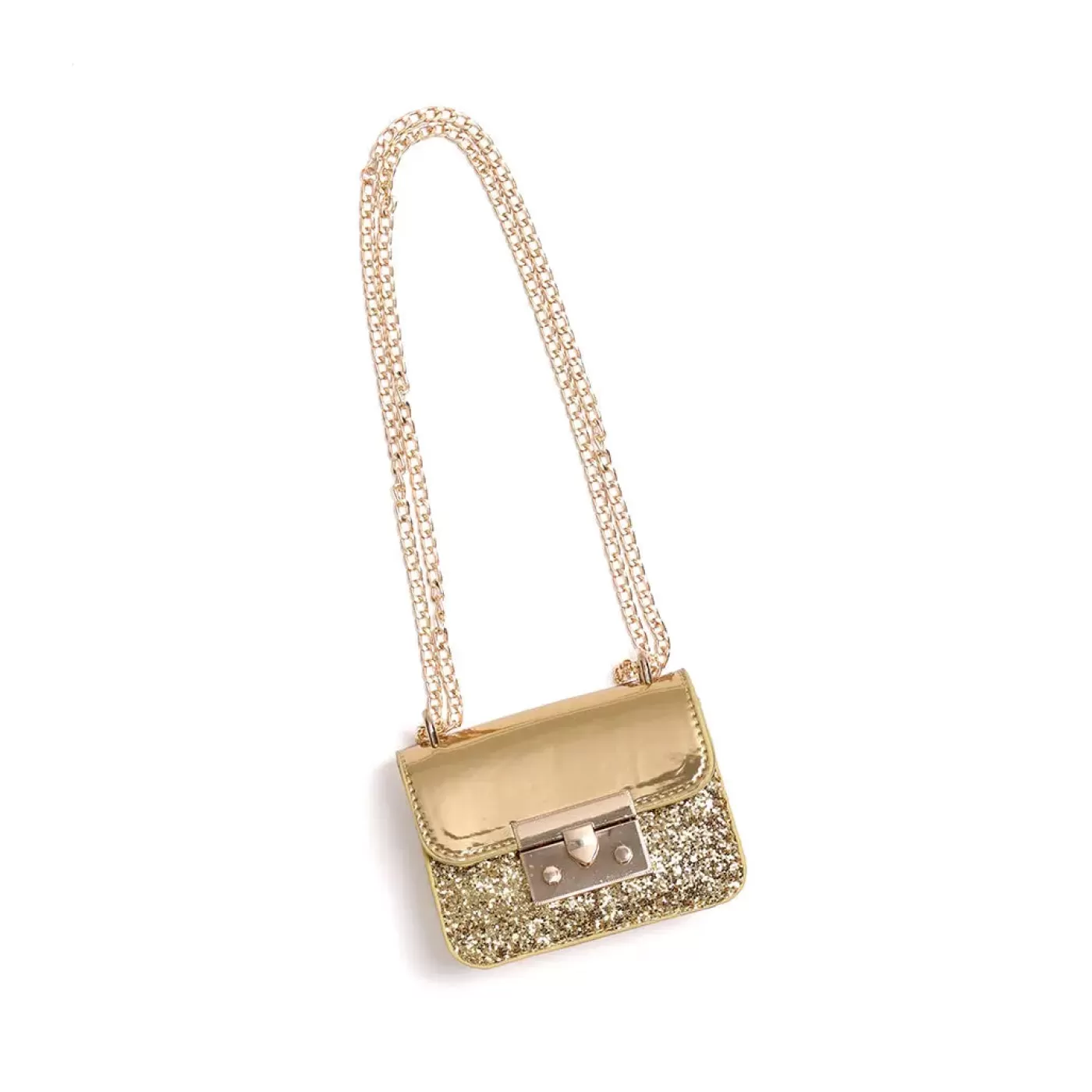 Ollies Place Metallic Gold Glitter Bag< Bags & Backpacks | Accessories