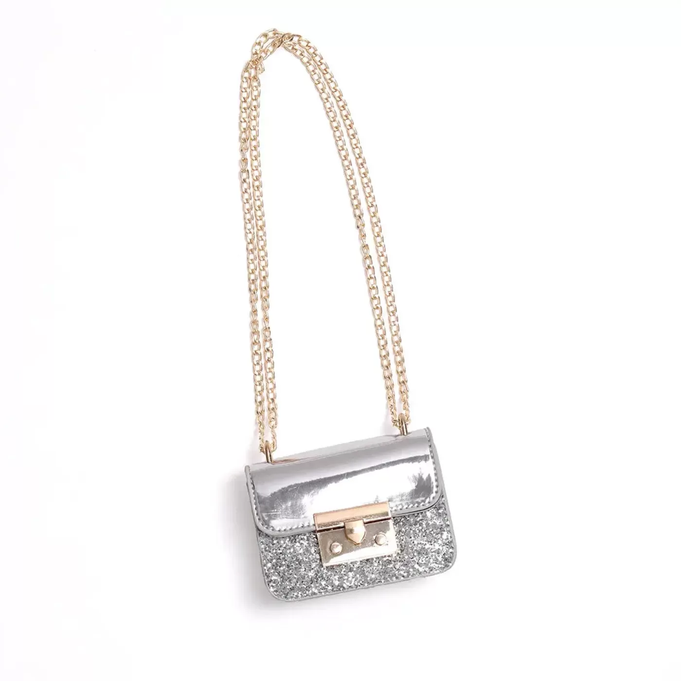 Ollies Place Metallic Silver Glitter Bag< Bags & Backpacks | Accessories