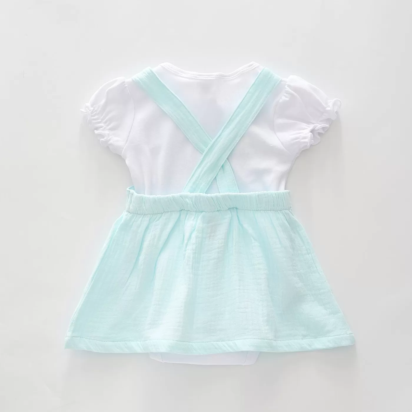 Ollies Place Mint Cheesecloth Pinafore Set< Dresses