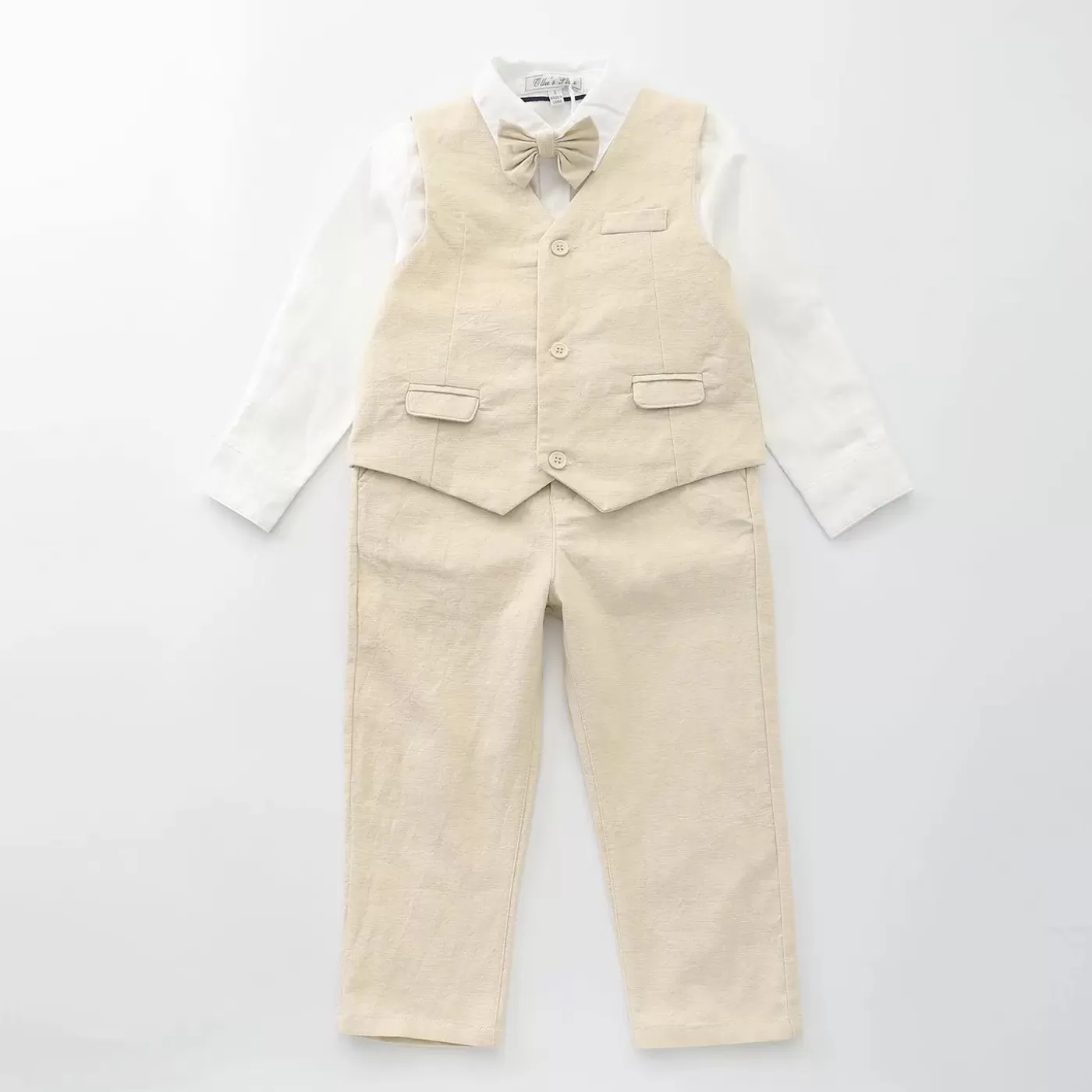 Ollies Place MSIB4172 Toddler Boy Beach Linen 3 Piece Suit<BOY Jackets & Outerwear | 1 Year