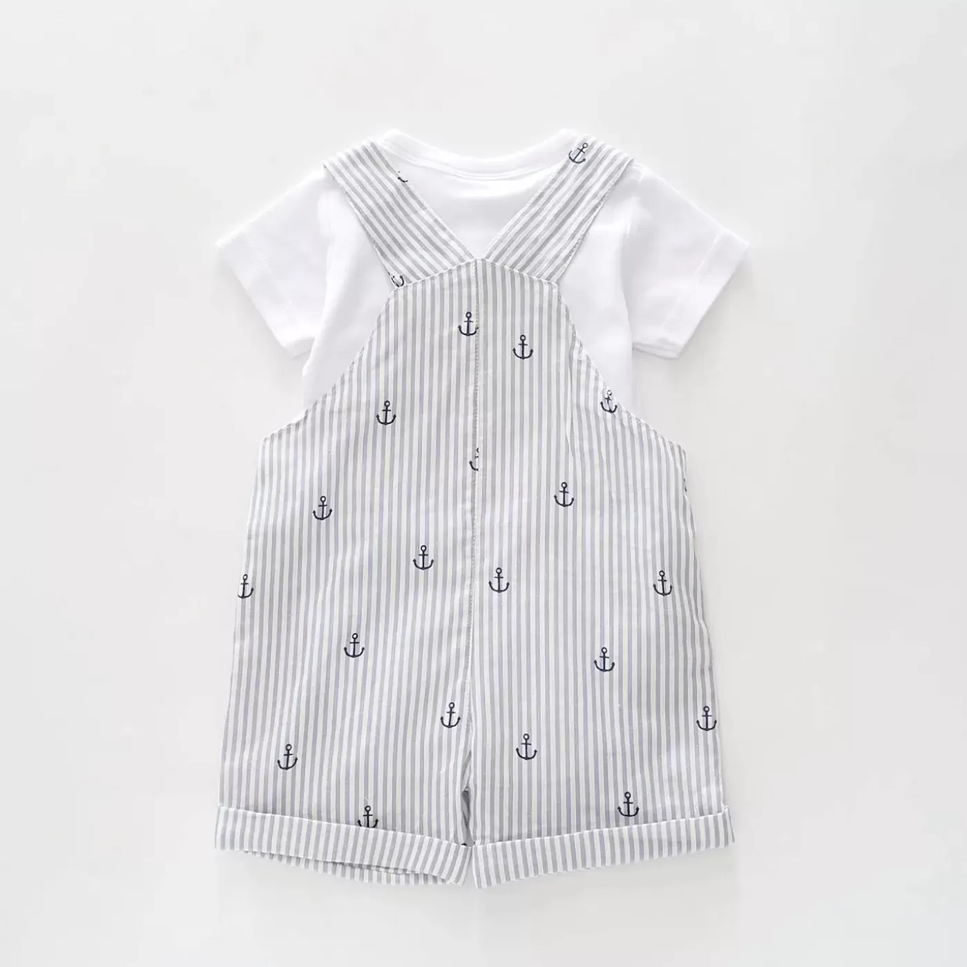 Ollies Place Nautical Seersucker Overalls Set<BOY Overalls & Sets