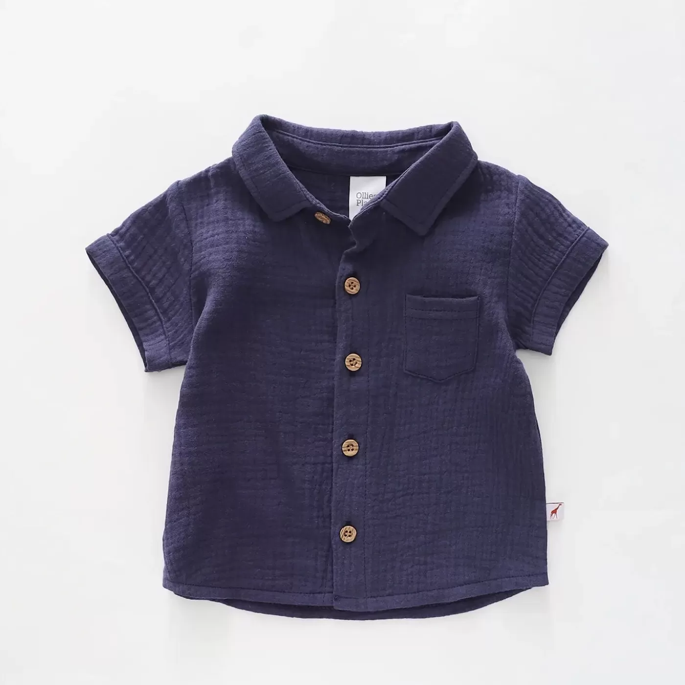 Ollies Place Navy Cheesecloth Shirt<BOY Tops & T-Shirts