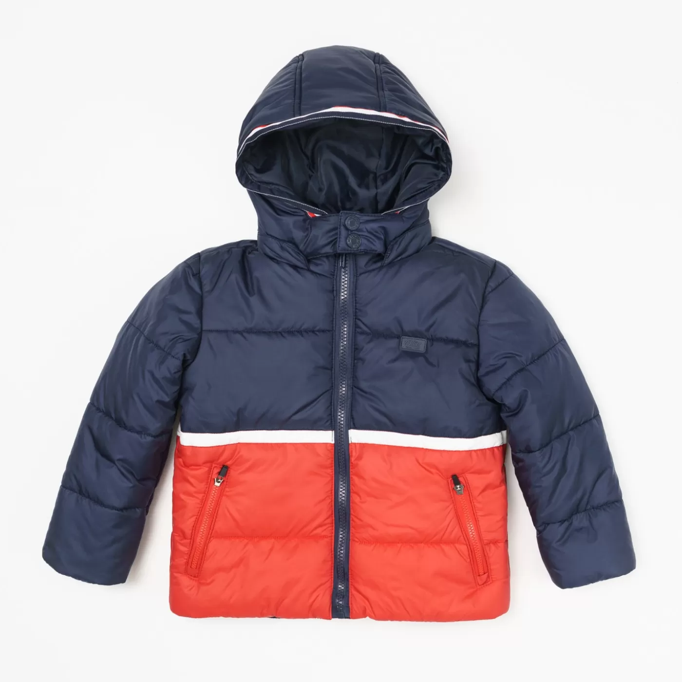 Ollies Place Navy Red Hooded Puffer Jacket - Toddler Boy<BOY Jackets & Outerwear