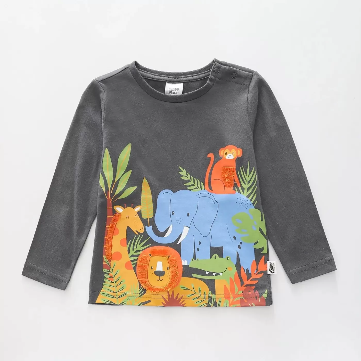 Ollies Place On Safari - Grey, Infant Boys Top<BOY Tops & T-Shirts