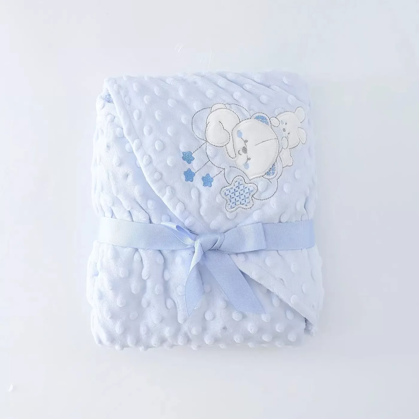 Ollies Place Pale-blue-plush-baby-blanket<BOY Wraps & Blankets | Wraps & Blankets