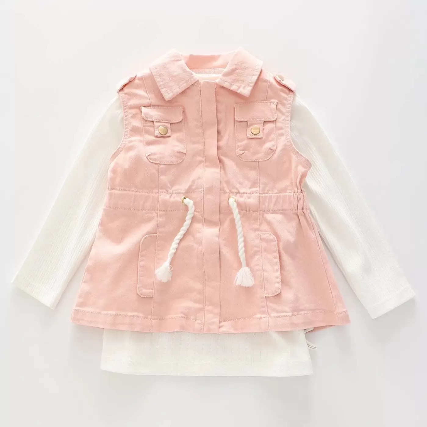 Ollies Place Peach Woven Vest Set< T-Shirts & Tops