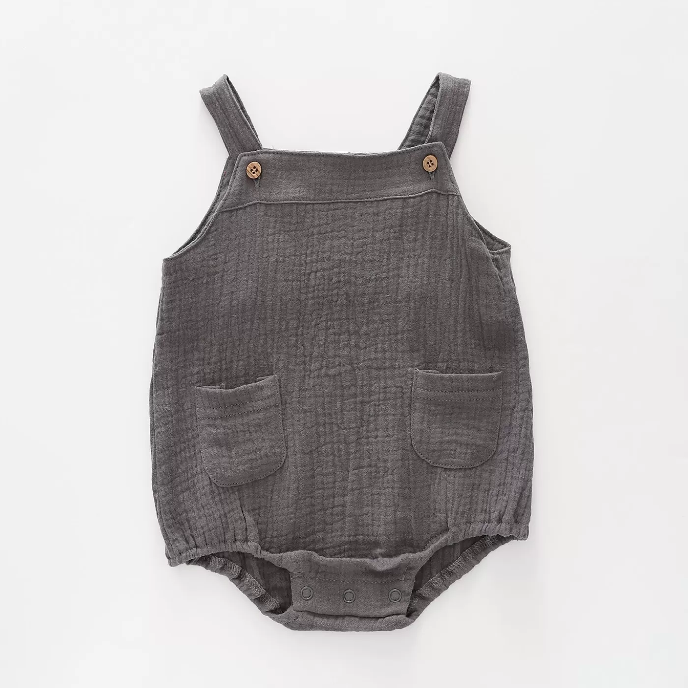 Ollies Place Pewter Cheesecloth Sunsuit<BOY Overalls & Sets