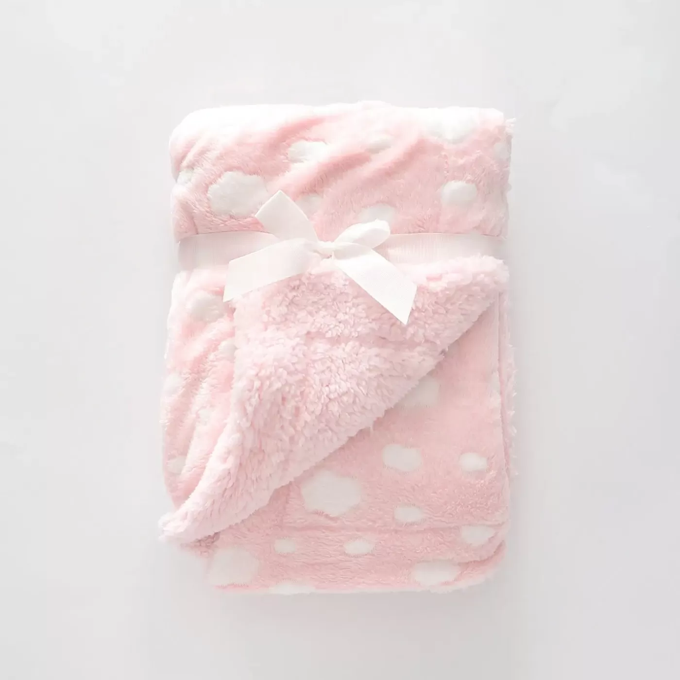 Ollies Place Pink and white spot Plush Blanket< All Accessories | Wraps & Blankets