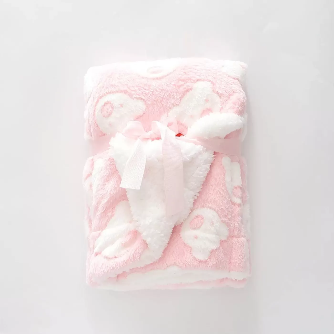 Ollies Place Pink Bear Plush Blanket< All Accessories | Wraps & Blankets