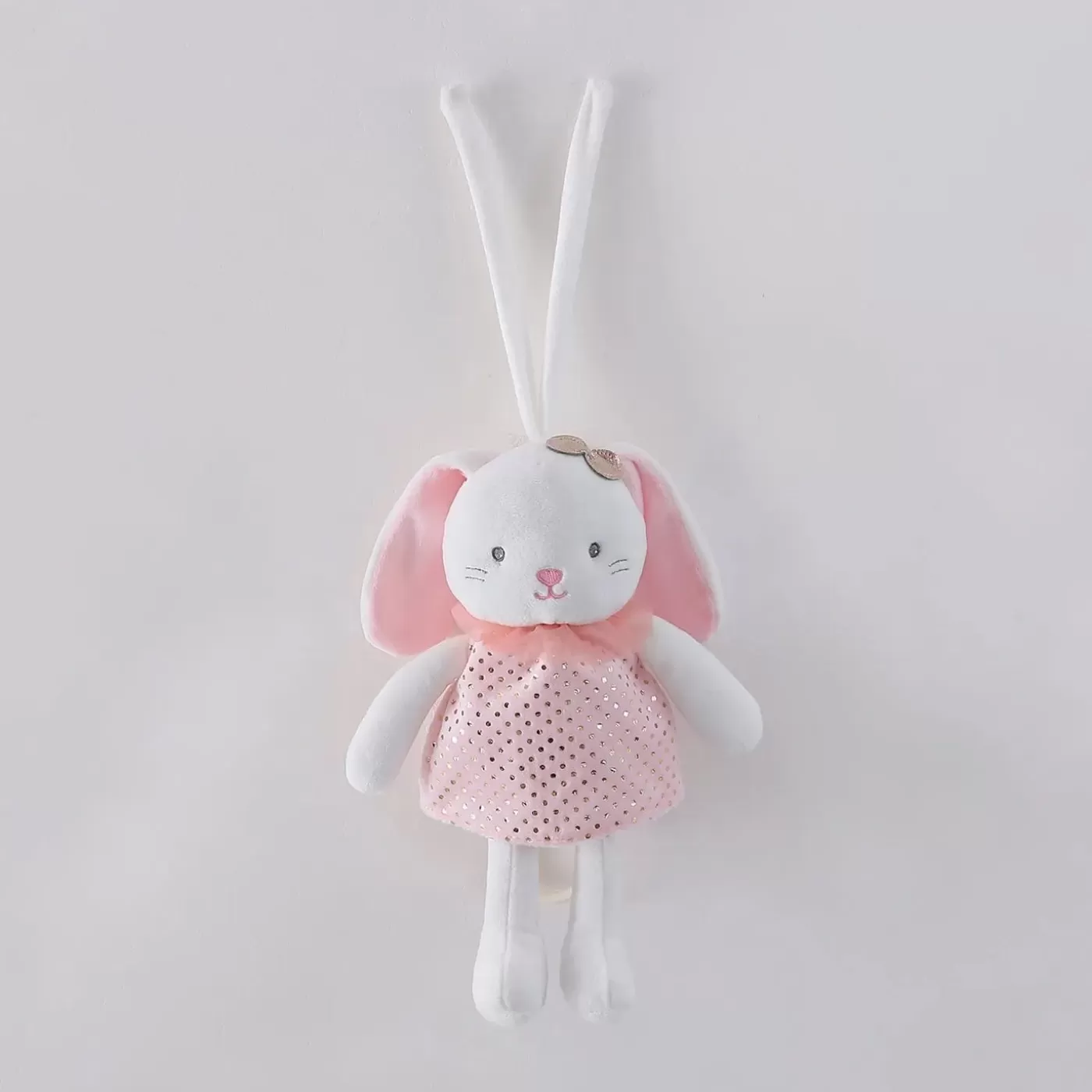 Ollies Place Pink Bunny Musical Pram Toy< Prem | Plush Toys