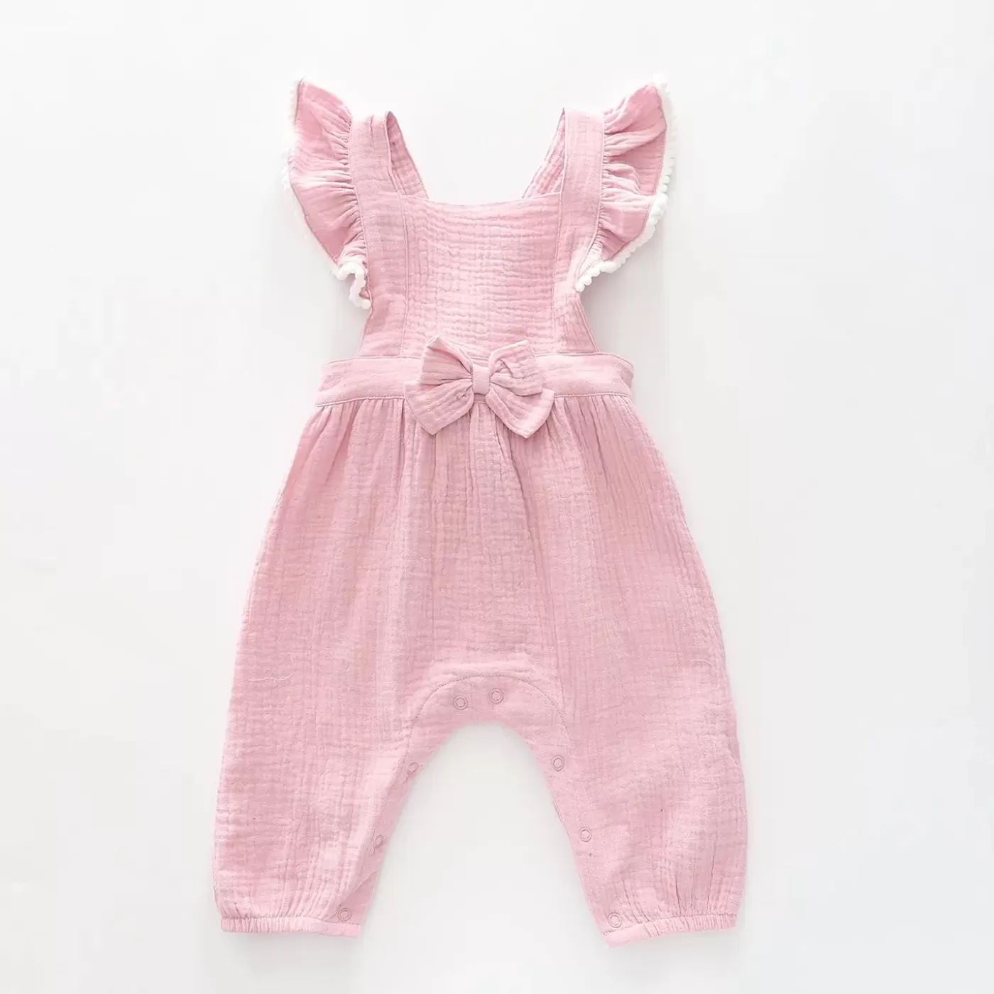 Ollies Place Pink Cheesecloth Romper< Overalls & Sets