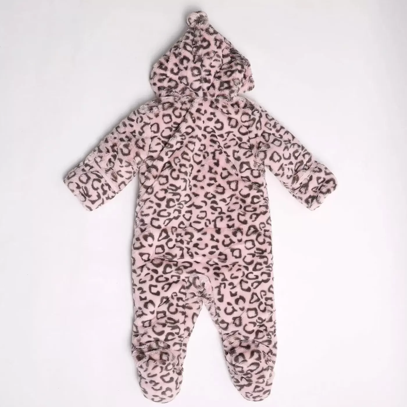 Ollies Place Pink Leopard Faux Fur Padded Suit< Jackets & Outerwear