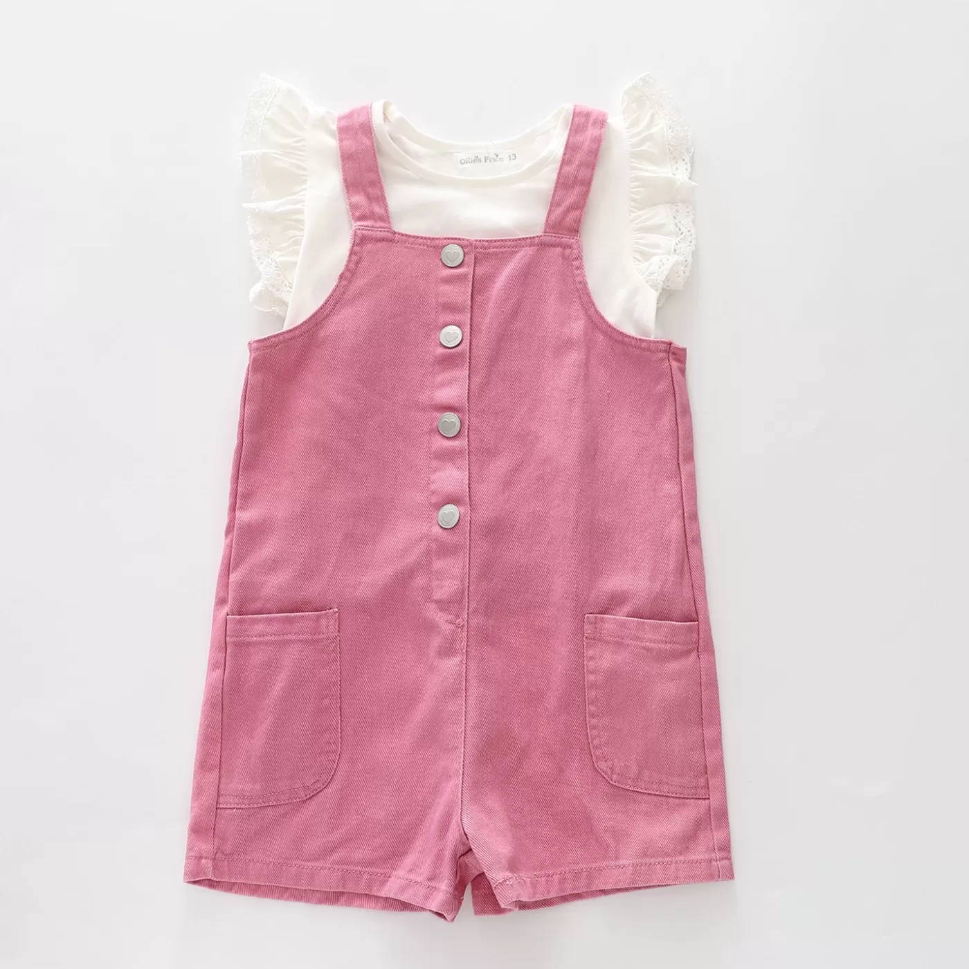 Ollies Place Pink Pocket Overalls< Overalls & Jumpsuits