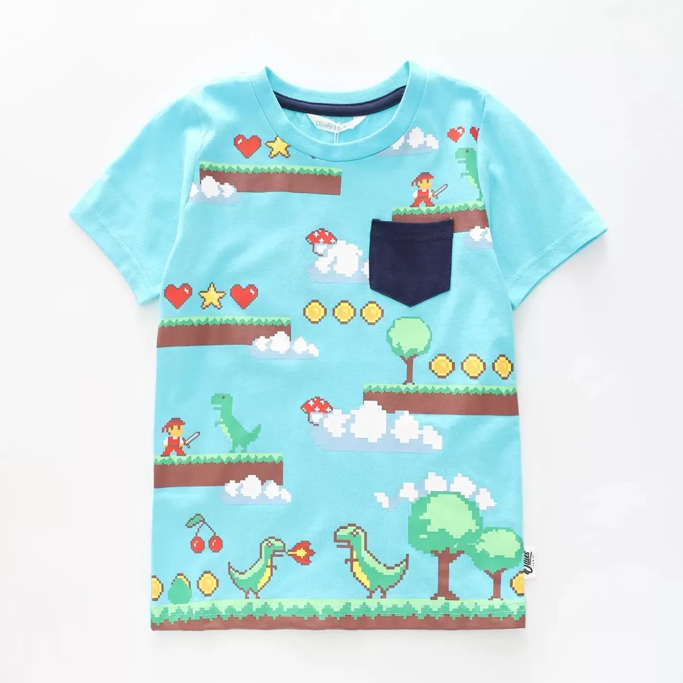 Ollies Place Pixel Dinosaur T-shirt<BOY T-Shirts, Tops & Polos | 1 Year