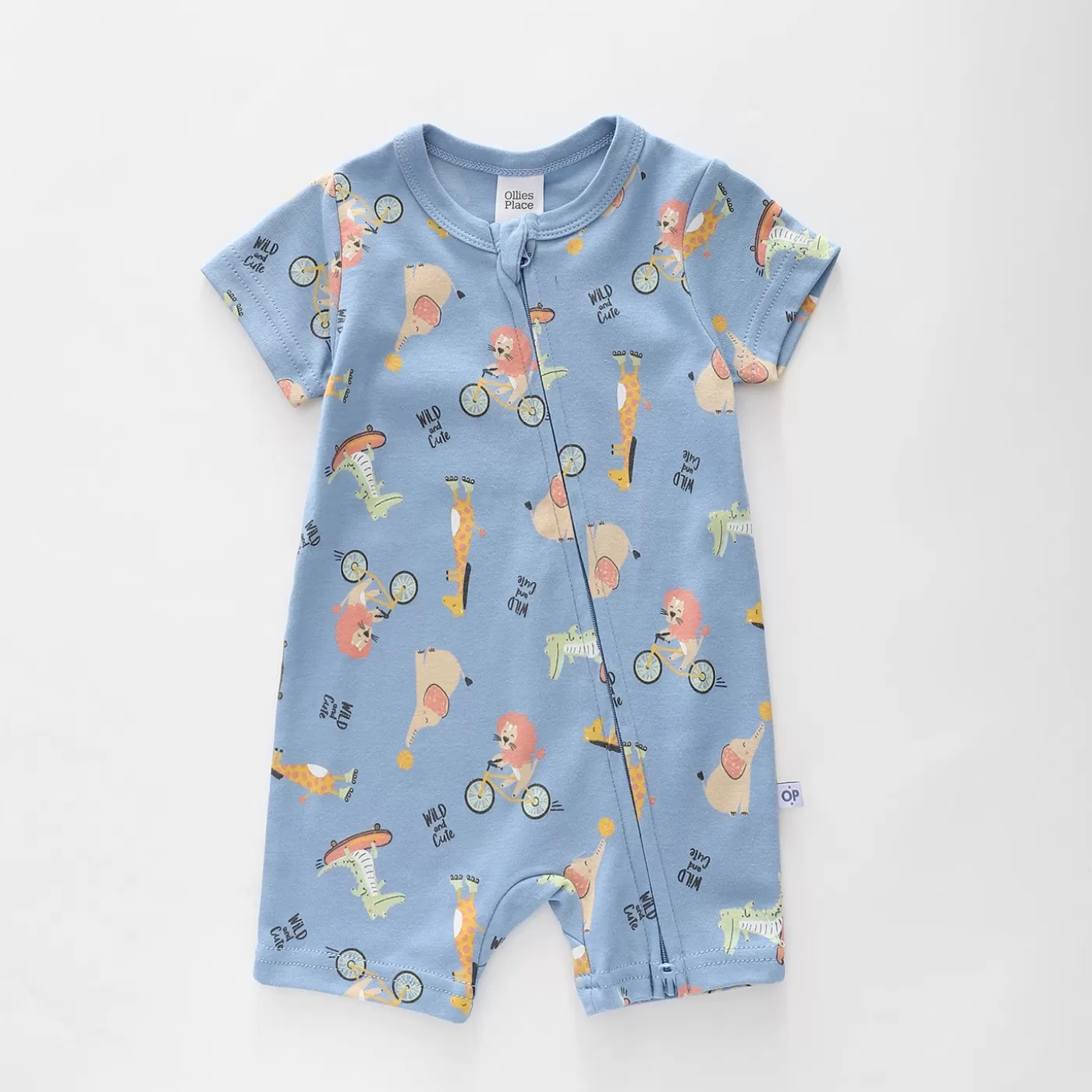 Ollies Place Play Buddies Zip-up Romper<BOY Rompers