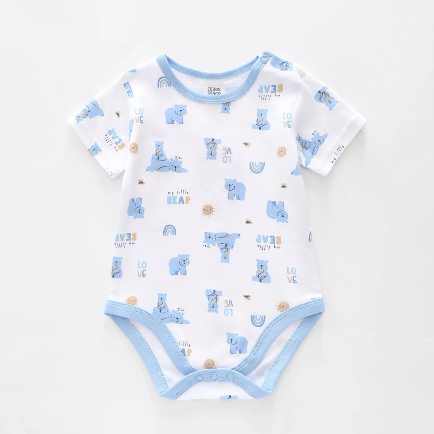 Ollies Place Premmie Baby Bear Bodysuit<BOY Bodysuits | Prem